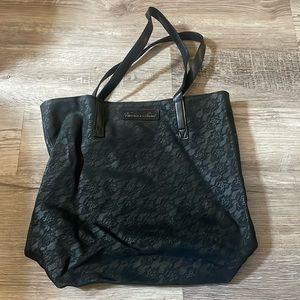Victoria’s Secret black lace look floral shoulder bag